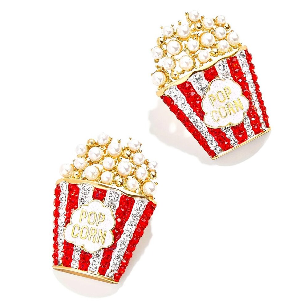 Bohemian Handmade Pearl & Crystal Popcorn Earrings